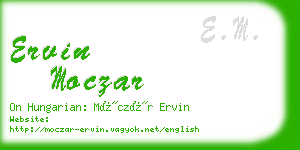 ervin moczar business card