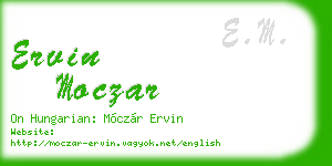 ervin moczar business card